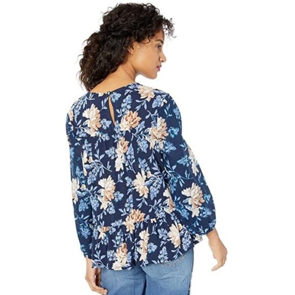 Lucky Brand Embroidered Ruffle Hem Top - Picture 2 of 5